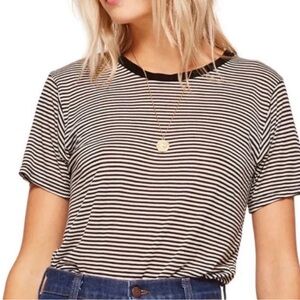 Reformation striped tee black and white size Medium